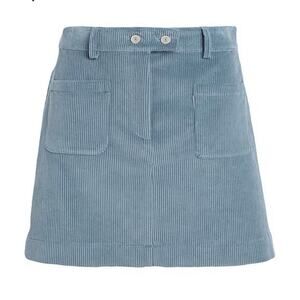 NWT $325 PAUL SMITH Corduroy Skirt Cotton Blue US size 4